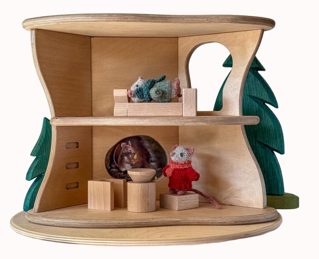 Het hout van de huisjes van Atelier Pepi